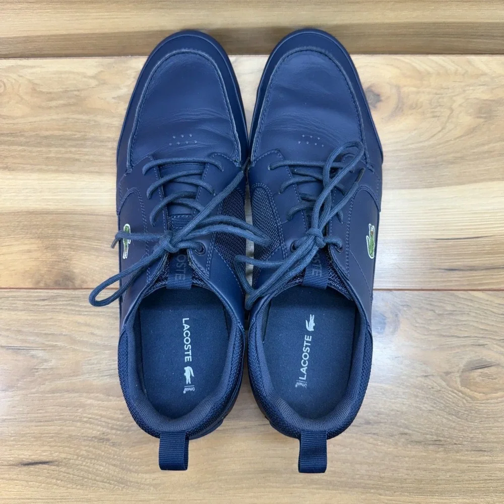 Lacoste Marina Casual Sneakers Mens 12 Navy Blue Lifestyle Everyday Travel